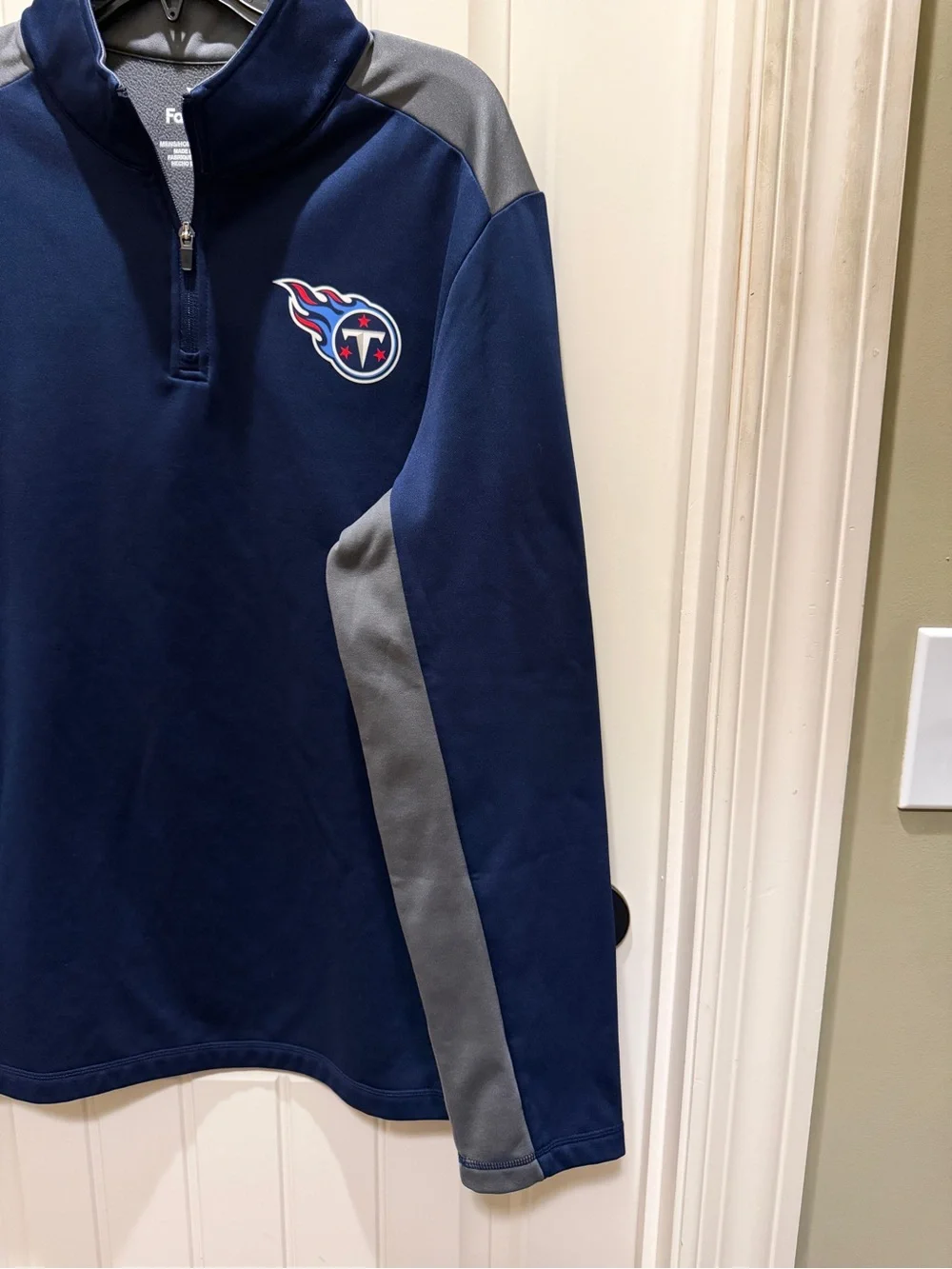 Fanatics Navy and Gray Tennessee Titans Quarter-Zip Pullover